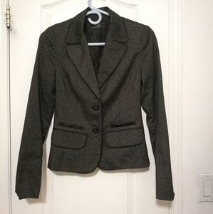 0 Suzy Shier Tweed Satin Blazer 2 Pockets